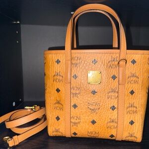 MCM Tan Visetos Tote Bag